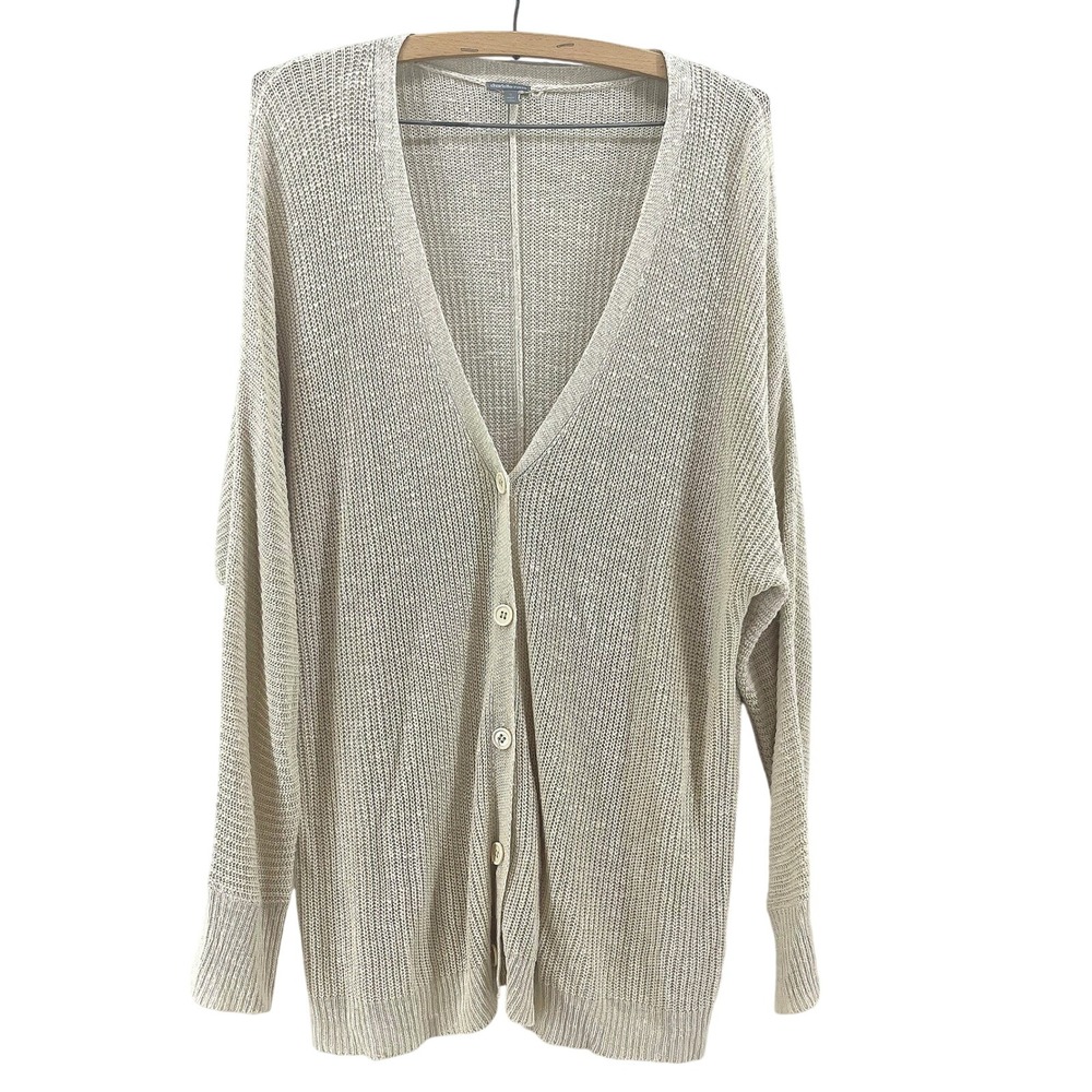 Charlotte Russe Slouchy Cardigan Sweater Womens S Cream Baggy Open Knit Coastal